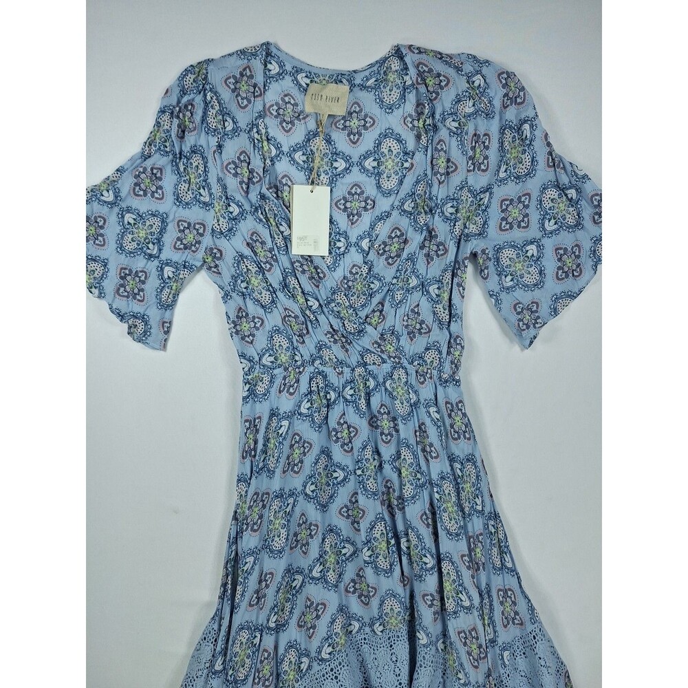 Moon River Paisley Asymmetric Dress Fit to Flare Midi Floral Medium